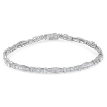 Load image into Gallery viewer, 10K White Gold Geometric Pattern Diamond Tennis Bracelet (3 cttw, H-I Color, SI2-I1 Clarity)