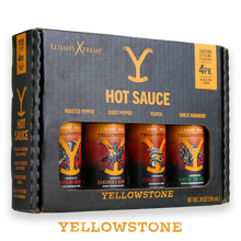 Load image into Gallery viewer, Yellowstone Hot Sauce Variety Pack 4 Bottles