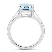 Load image into Gallery viewer, 2.64 Carat Genuine Blue Topaz and White Topaz .925 Sterling Silver Ring