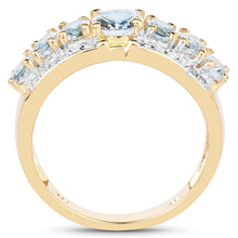 Load image into Gallery viewer, 1.93 Carat Genuine Aquamarine and White Diamond .925 Sterling Silver Ring