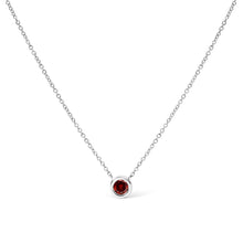 Load image into Gallery viewer, 14K White Gold 1/2 Cttw Red Lab Grown Diamond Bezel-Set Solitaire 18" Pendant Necklace (Red Color, VS1-VS2 Clarity)