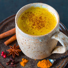 Load image into Gallery viewer, The Spice Lab "Golden Milk" Turmeric Tea Superfood Premium Powder "Tea" (4 oz) (Used to make Golden Milk or as a tasty Turmeric replacement) Sugar Free all Natural