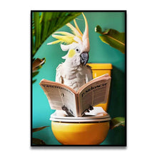 Load image into Gallery viewer, DecorBites™ Funny Cat Reading on Toilet Wall Art