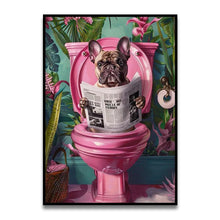 Load image into Gallery viewer, DecorBites™ Funny Cat Reading on Toilet Wall Art