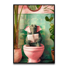 Load image into Gallery viewer, DecorBites™ Funny Cat Reading on Toilet Wall Art