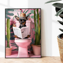 Load image into Gallery viewer, DecorBites™ Funny Cat Reading on Toilet Wall Art