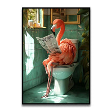 Load image into Gallery viewer, DecorBites™ Funny Cat Reading on Toilet Wall Art