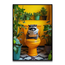 Load image into Gallery viewer, DecorBites™ Funny Cat Reading on Toilet Wall Art