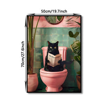 Load image into Gallery viewer, DecorBites™ Funny Cat Reading on Toilet Wall Art