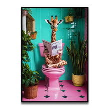Load image into Gallery viewer, DecorBites™ Funny Cat Reading on Toilet Wall Art