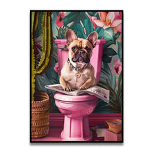 Load image into Gallery viewer, DecorBites™ Funny Cat Reading on Toilet Wall Art