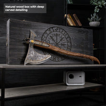 Load image into Gallery viewer, Handcrafted Leviathan axe with glow in the dark runes