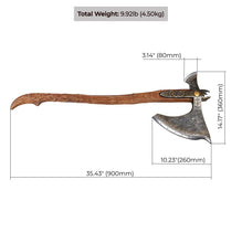 Load image into Gallery viewer, Handcrafted Leviathan axe with glow in the dark runes