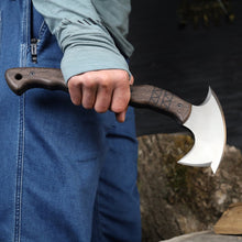 Load image into Gallery viewer, Handcrafted tomahawk "Takoda" with tribal engraving