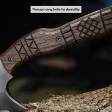 Load image into Gallery viewer, Handcrafted tomahawk "Takoda" with tribal engraving