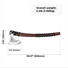 Load image into Gallery viewer, Handmade Norse axe ''Njord" with gently leather wrap
