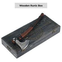 Load image into Gallery viewer, Handmade Norse axe ''Njord" with gently leather wrap