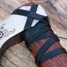 Load image into Gallery viewer, Handmade Norse axe ''Njord" with gently leather wrap