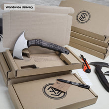 Load image into Gallery viewer, Handmade tomahawk "Dakuri" with tribal engraving