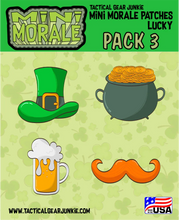 Load image into Gallery viewer, Mini Morale - Lucky Pack 3 - Pot of Gold - Fancy Mustache - Beer - Leprechaun Hat