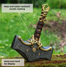 Load image into Gallery viewer, Mjolnir hammer steel version 26.45lb Glow-in-the-Dark Runes