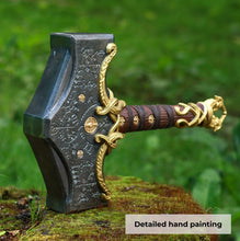 Load image into Gallery viewer, Mjolnir hammer steel version 26.45lb Glow-in-the-Dark Runes