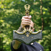 Load image into Gallery viewer, Mjolnir hammer steel version 26.45lb Glow-in-the-Dark Runes