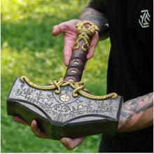 Load image into Gallery viewer, Mjolnir hammer steel version 26.45lb Glow-in-the-Dark Runes