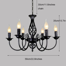 Load image into Gallery viewer, DecorBites™ Modern Black Iron Chandelier for Living Room