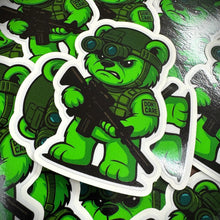Load image into Gallery viewer, Night-Ops Bear - IDFC BEARS - 3.75" Sticker - Green