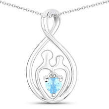 Load image into Gallery viewer, 0.13 Carat Genuine Swiss Blue Topaz .925 Sterling Silver Pendant