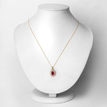 Load image into Gallery viewer, 1.55 Carat Genuine Ruby and White Diamond 14K Yellow Gold Pendant