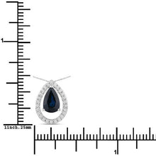 Load image into Gallery viewer, 1.15 Carat Genuine Blue Sapphire and White Diamond 14K White Gold Pendant