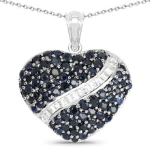 Load image into Gallery viewer, 4.60 Carat Genuine Blue Sapphire and White Topaz .925 Sterling Silver Pendant