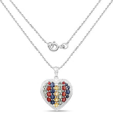 Load image into Gallery viewer, 4.40 Carat Genuine Multi Stones .925 Sterling Silver Pendant