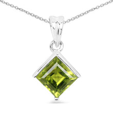 Load image into Gallery viewer, 1.56 Carat Genuine Peridot .925 Sterling Silver Pendant