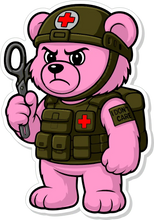 Load image into Gallery viewer, Dead Inside Bear - IDFC BEARS - 3.75" Sticker - Pink