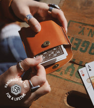 Load image into Gallery viewer, Leather Playing Card Case - USA Made