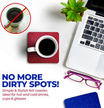 Load image into Gallery viewer, Premium Felt Coasters for Drink, by AA Wonders (Wine Red/Royal Blue)