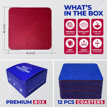 Load image into Gallery viewer, Premium Felt Coasters for Drink, by AA Wonders (Wine Red/Royal Blue)