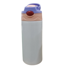 Load image into Gallery viewer, 12oz Blank Sublimation Sippy Cup White Straight Stainless Drinking Tumbler Sport Water Bottles with Handle