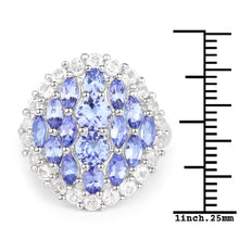 Load image into Gallery viewer, 4.72 Carat Genuine Tanzanite and White Topaz .925 Sterling Silver Ring