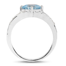 Load image into Gallery viewer, 2.06 Carat Genuine Blue Topaz and White Topaz .925 Sterling Silver Ring