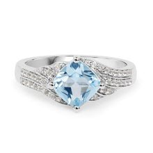 Load image into Gallery viewer, 2.06 Carat Genuine Blue Topaz and White Topaz .925 Sterling Silver Ring