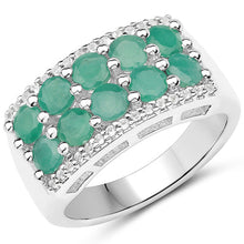 Load image into Gallery viewer, 1.85 Carat Genuine Emerald and White Topaz .925 Sterling Silver Ring
