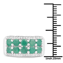 Load image into Gallery viewer, 1.85 Carat Genuine Emerald and White Topaz .925 Sterling Silver Ring