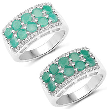 Load image into Gallery viewer, 1.85 Carat Genuine Emerald and White Topaz .925 Sterling Silver Ring
