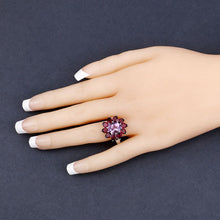 Load image into Gallery viewer, 5.65 Carat Genuine Amethyst and Rhodolite .925 Sterling Silver Ring