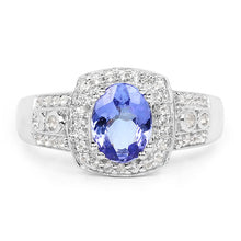 Load image into Gallery viewer, 1.42 Carat Genuine Tanzanite & White Topaz .925 Sterling Silver Ring
