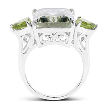 Load image into Gallery viewer, 11.90 Carat Genuine Green Amethyst and Peridot .925 Sterling Silver Ring